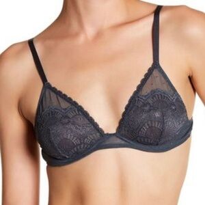 THRU Free People Lace Gray Underwire Bra